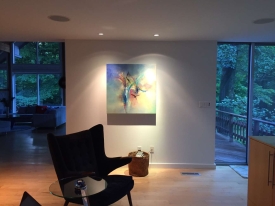 Pippin's painting "Focused Intention" loves its new home